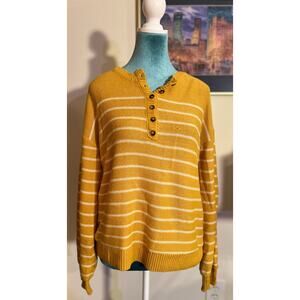 Cute yellow striped sweater by Marled
Size small 
Good condition